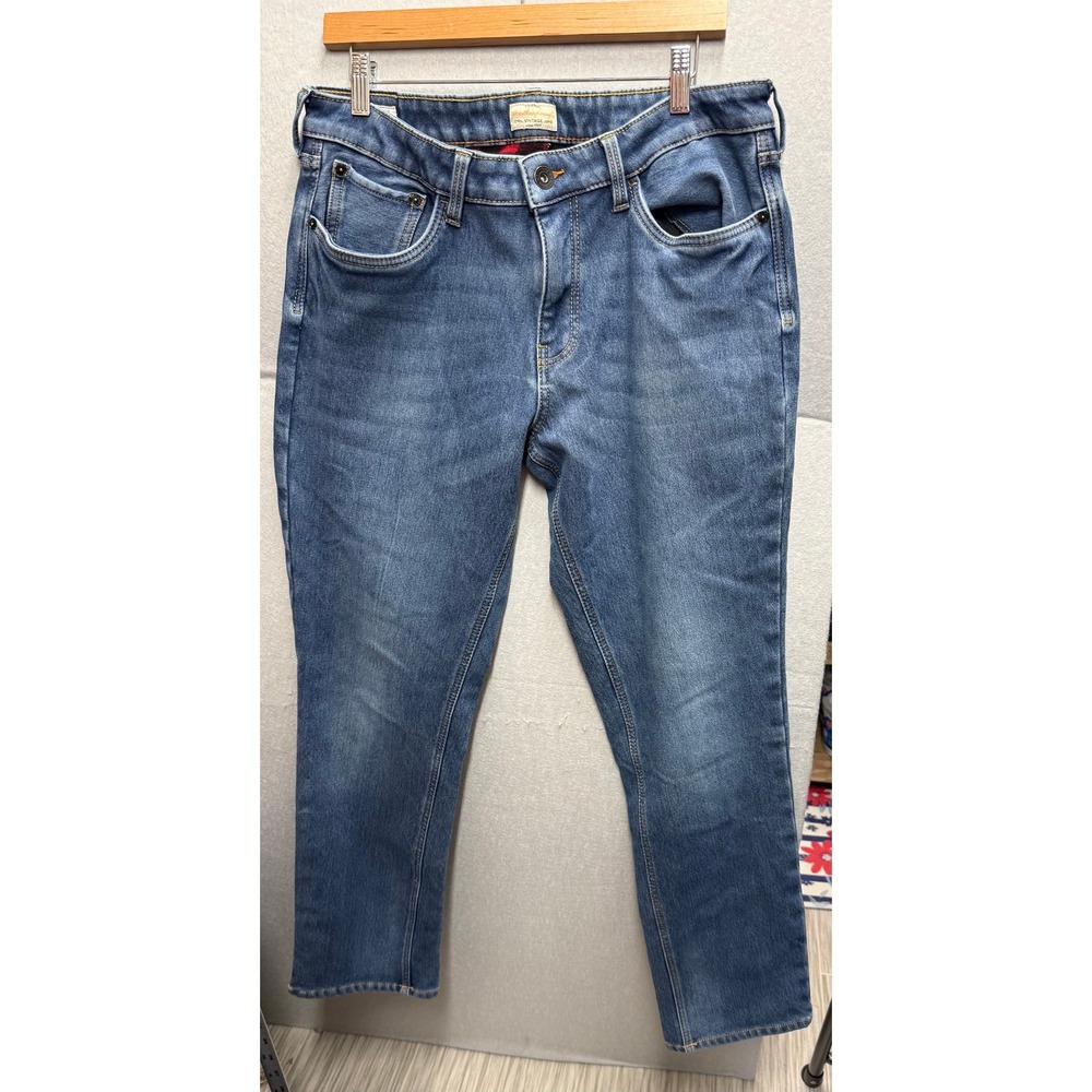 Weatherproof Vintage Jeans Mens 34x34 Blue Flannel Lined Regular Denim